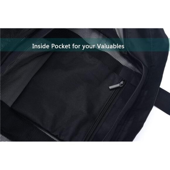 Extra Large Mesh Beach Pool Tote Bag for Family, Sandproof with Zipper - Picture 5 of 8